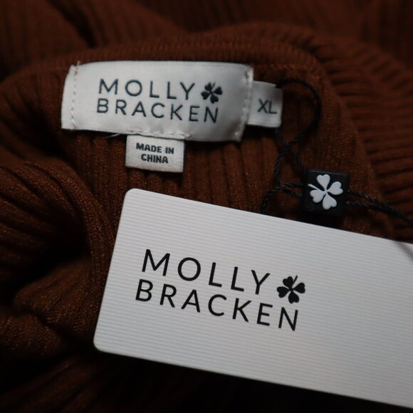Molly Bracken Melissa Sweater Womens XL Brown Minimalist Preppy Work Modest NWT - Picture 3 of 12